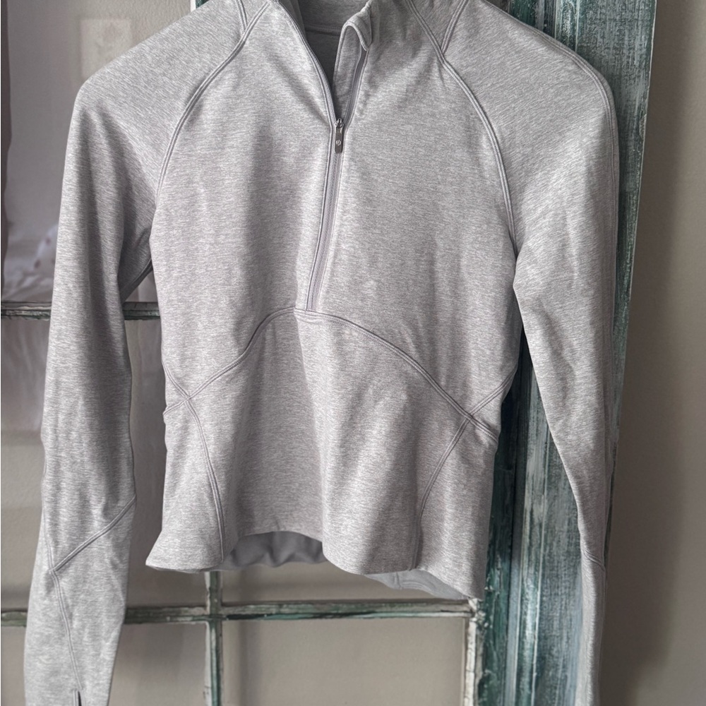 Lululemon Light Gray Zip-Up Top